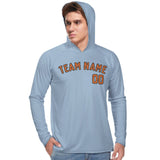 Custom Light Blue Orange UV-Hoodie