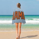 Custom Light Blue Orange Beach Towel