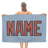 Custom Light Blue Copper Rose Beach Towel