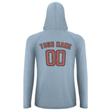 Custom Light Blue Copper Rose UV-Hoodie