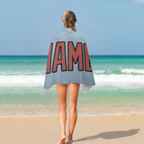 Custom Light Blue Copper Rose Beach Towel