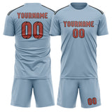 Custom Light Blue Copper Rose Soccer Jersey