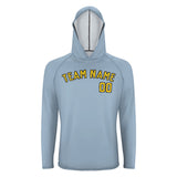 Custom Light Blue Gold UV-Hoodie