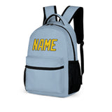 Custom Light Blue Gold Kids Backpack