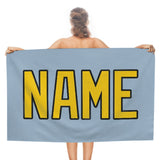 Custom Light Blue Gold Beach Towel