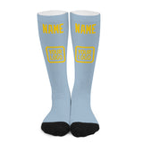Custom Light Blue Gold Knee-High Sock