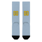 Custom Light Blue Gold Knee-High Sock