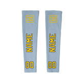 Custom Light Blue Gold Arm Sleeve