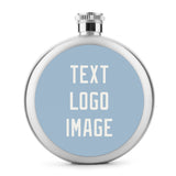 Custom Light Blue White Hip Flask