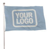 Custom Light Blue White Flag