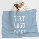 Custom Light Blue White Pet Blanket