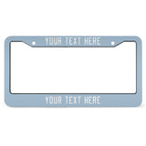 Custom Light Blue White License Plate Frame