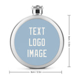 Custom Light Blue White Hip Flask