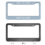 Custom Light Blue White License Plate Frame