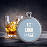 Custom Light Blue White Hip Flask