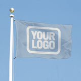 Custom Light Blue White Flag