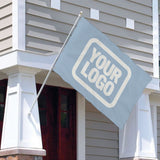 Custom Light Blue White Flag