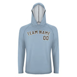 Custom Light Blue Brown UV-Hoodie