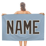Custom Light Blue Brown Beach Towel