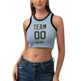 Custom Light Blue Olive Sleeveless Tank Top