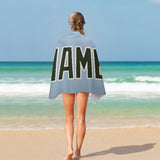 Custom Light Blue Olive Beach Towel