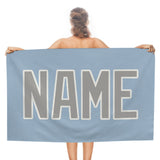 Custom Light Blue Gray Beach Towel