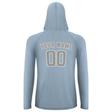 Custom Light Blue Gray UV-Hoodie