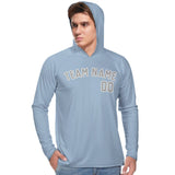 Custom Light Blue Gray UV-Hoodie