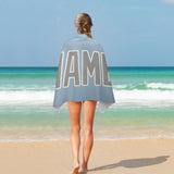 Custom Light Blue Gray Beach Towel