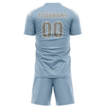 Custom Light Blue Gray Soccer Jersey
