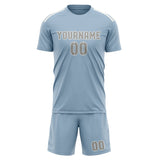 Custom Light Blue Gray Soccer Jersey