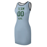 Custom Light Blue Green Sleeveless Vest Dress