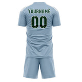 Custom Light Blue Green Soccer Jersey