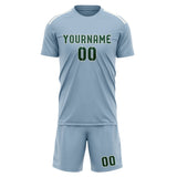 Custom Light Blue Green Soccer Jersey