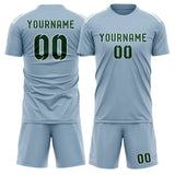 Custom Light Blue Green Soccer Jersey