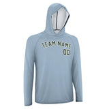 Custom Light Blue Dark Green UV-Hoodie