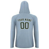 Custom Light Blue Dark Green UV-Hoodie
