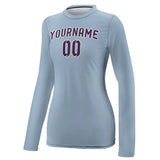 Custom Light Blue Purple Women's Long-Sleeve Shirt
