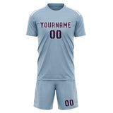 Custom Light Blue Purple Soccer Jersey