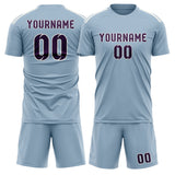 Custom Light Blue Purple Soccer Jersey