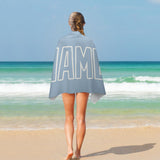 Custom Light Blue Light Blue Beach Towel