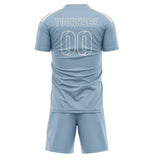 Custom Light Blue Light Blue Soccer Jersey