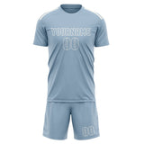 Custom Light Blue Light Blue Soccer Jersey
