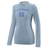 Custom Light Blue Sky Blue Women's Long-Sleeve Shirt