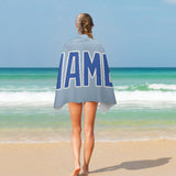 Custom Light Blue Sky Blue Beach Towel