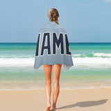 Custom Light Blue Blue Beach Towel