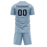 Custom Light Blue Blue Soccer Jersey