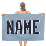 Custom Light Blue Navy Beach Towel