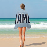 Custom Light Blue Navy Beach Towel
