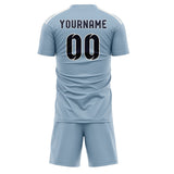 Custom Light Blue Navy Soccer Jersey